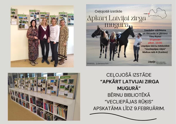 Bērnu bibliotēkā ceļojošā izstāde „Apkārt Latvijai zirga mugurā“