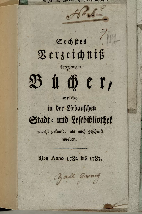 Bibliotēkas senie grāmatu katalogi